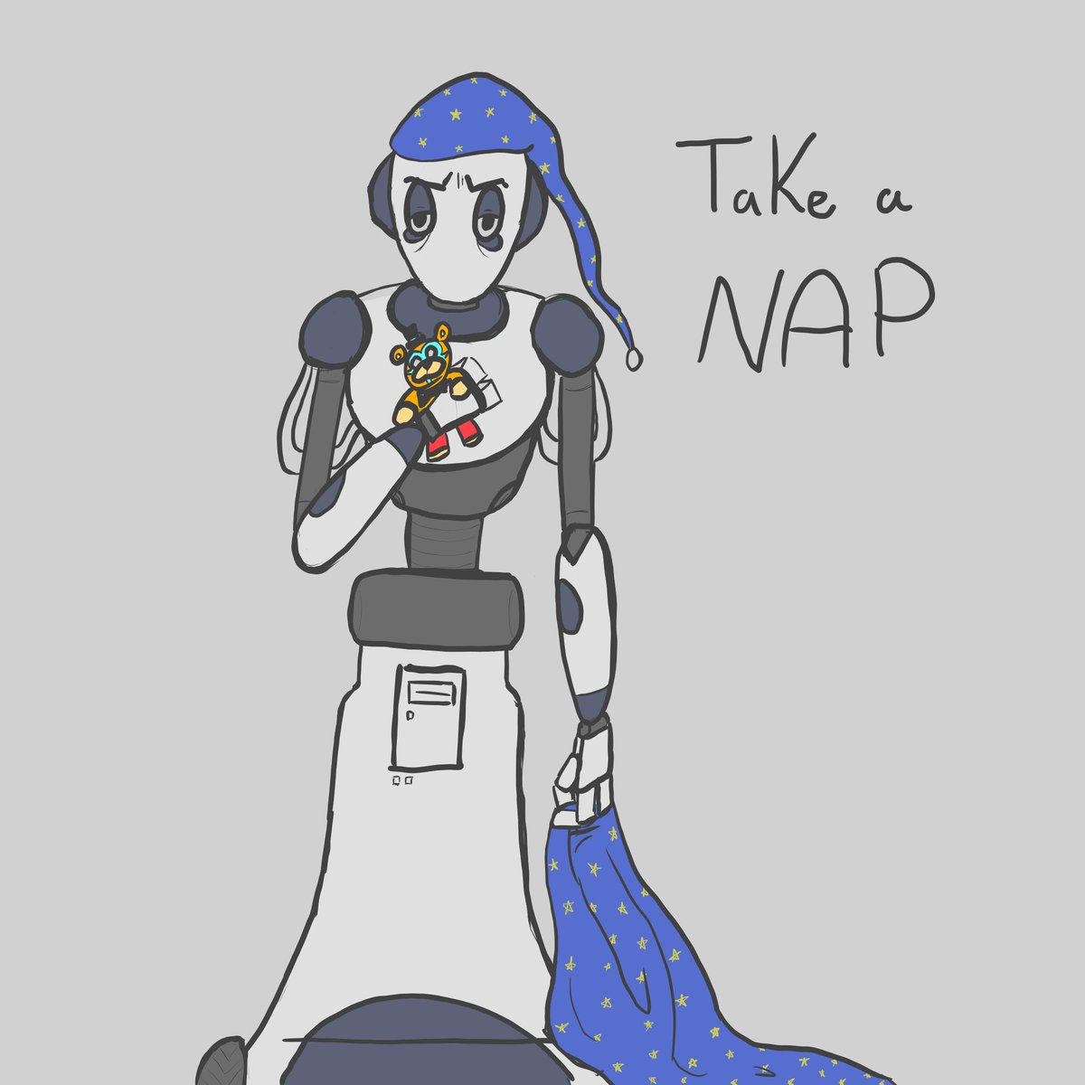 I present to you: Nap Bot. He's too tired for your shit just go to sleep

Post your own staff bots if you wanna

#fnafsecuritybreach #fnaf #FNAFRuin #fnaf9 #fnafsb #fnafart #fnaffanart