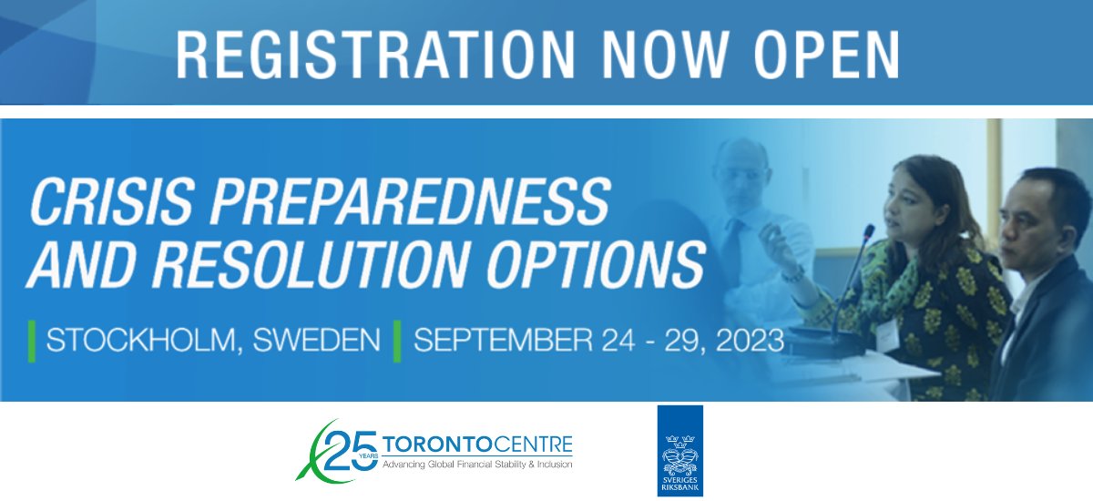 Register now for our #CrisisPreparedness and Resolution Options Program in partnership with @riksbanken👉ow.ly/zPaT50Oy3hf

📅September 24-29, 2023
📍Stockholm, Sweden

Early bird pricing is available for ODA participants until June 23, 2023.