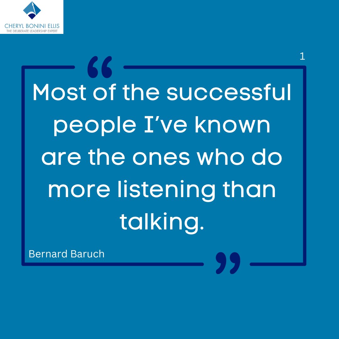 cabonini's tweet photo. Most of the successful people I’ve known are the ones who do more listening than talking.  ~ Bernard Baruch

What does it mean to be a good listener?
How does active listening contributes to success? https://t.co/tUrPF19uLA