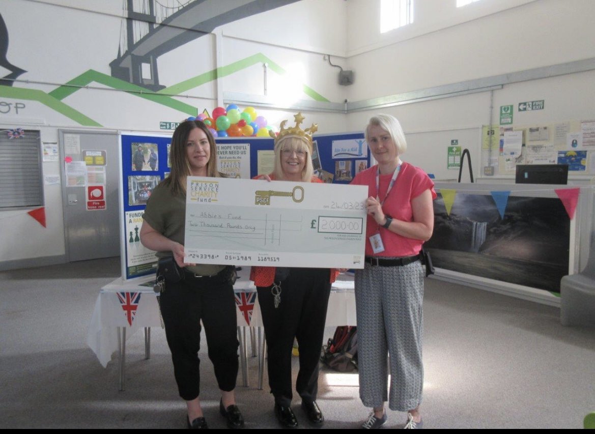 Yesterday Emma Downes from @HMP_Humber visited @abbiesfund to present them with this special bequeathed donation towards their fantastic charity ❤️❤️❤️❤️ Well done Emma ❤️❤️❤️❤️