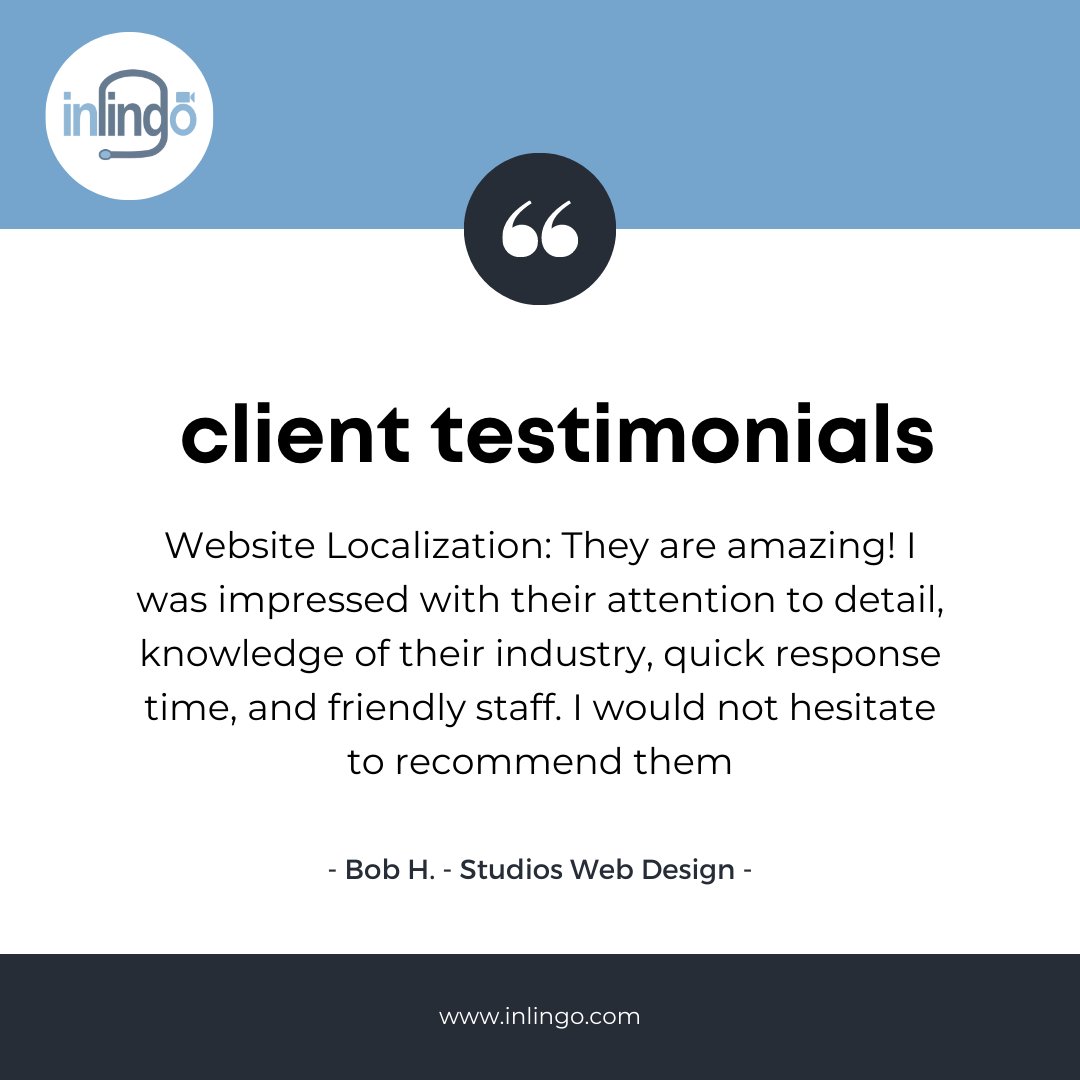 Thanks so much for your kind words! 🤗
We're glad we could help you with your language needs.
-
Follow us for tips, tricks, and resources on all things language!  🚀

#inlingo #testimonial #clienttestimonials #review #reviews #happyclienthappyus