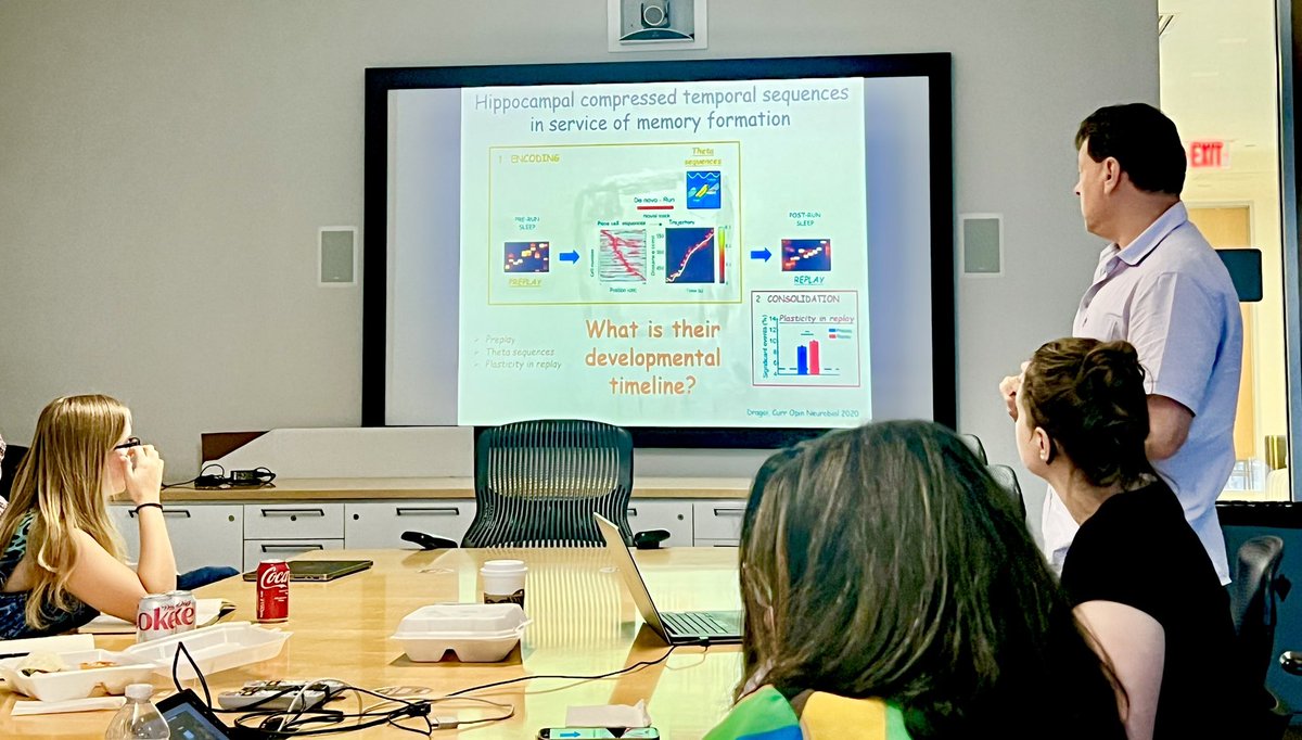 Great talk from @GeorgeDragoi2 titled “Ontogeny and Syntax of a Memory Index” in our CN Series (summer edition) @NeuroFIU. Simply brilliant series of work on preconfigured hippocampal sequences, their relationship to memory and consolidation, and how they develop early in life.