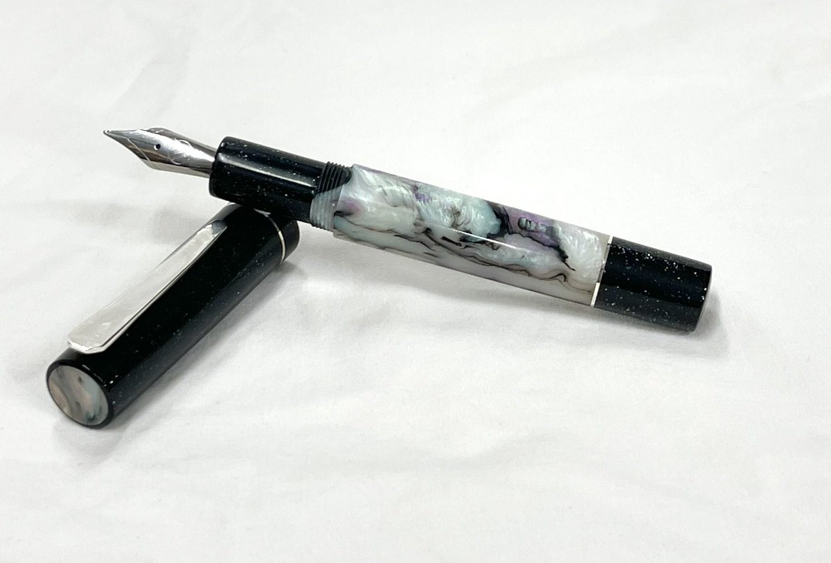 What is this?  “Abalone Shores”.  Use code: PENZ10 in the store, link in bio.
.
#pacificocean #abalone 
#penmaker #writeturnz 
#sterling #silver #ink
#fountainpen #creator
#maker #handmadepen 
#fountainpens #füller 
#ocean #abalone 
#jewelry 
#writing #journaling #nib
#fpgeeks