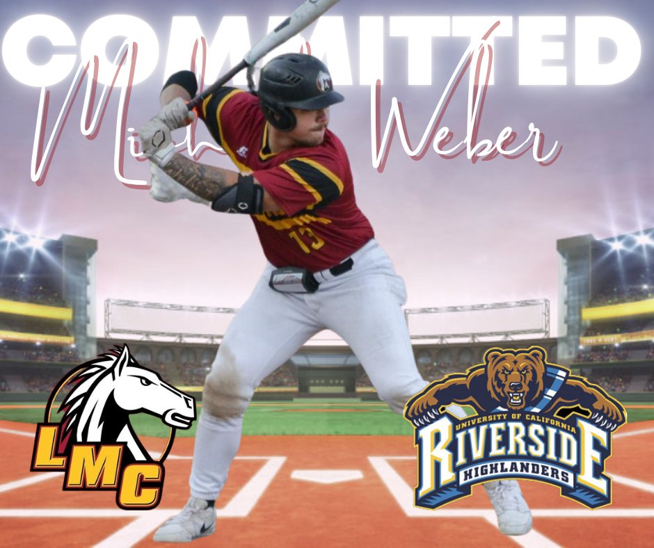 Los Medanos College Baseball (@losmedanosbball) on Twitter photo Congrats to BVC Freshman Of The Year <a href="/Weber1312/">Michael Weber</a> on his commitment to @UCR_Baseball. Congrats to BVC Freshman Of The Year <a href="/Weber1312/">Michael Weber</a> on his commitment to @UCR_Baseball.