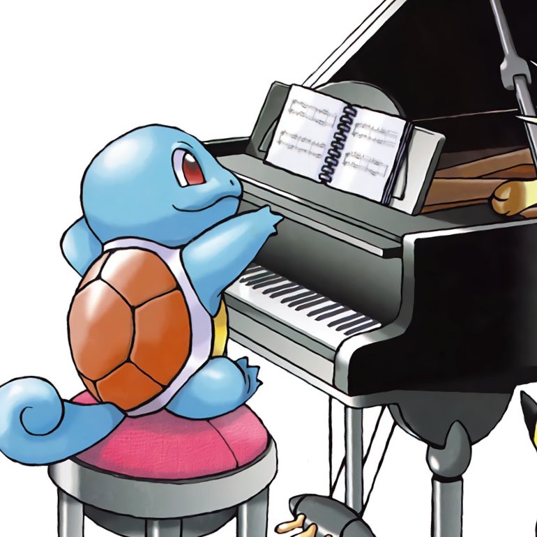 Squirtle plays the piano