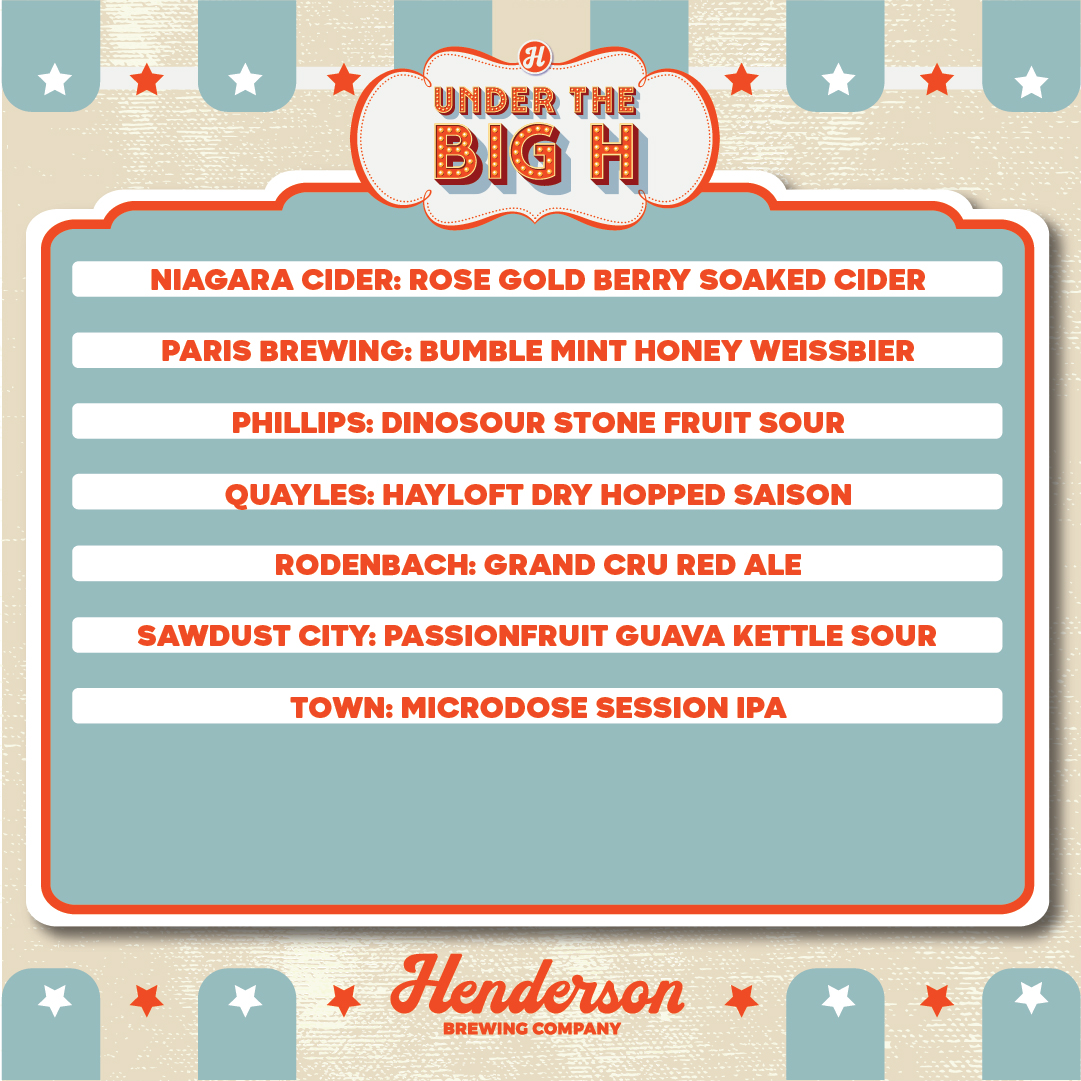 Under the Big-H Beer Festival is TOMORROW and to get you hyped up we wanted to announce some of the awesome beers our brewery friends are going to be pouring.

Be sure to get here early to score your free Henderson reversible bucket hat!

Tickets: bit.ly/bigh2023

#BigH