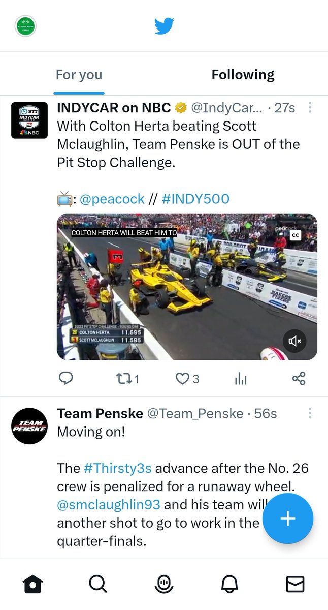 So is he in or...? #Thirsty3s #PitStopChallenge #Indy500