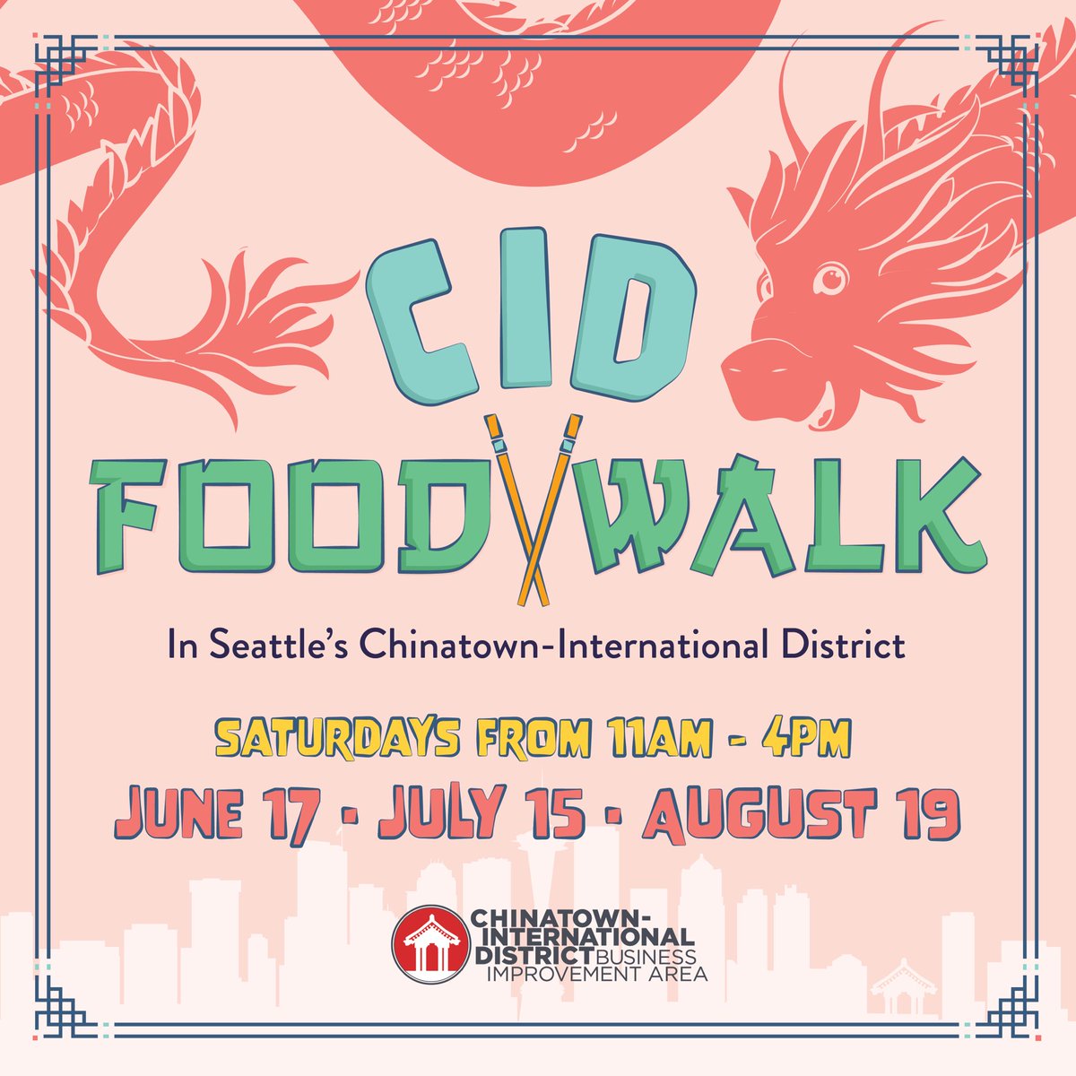 #CIDfoodwalk return this summer on June 17, July 15, and August 19! Stop by our info booth at HHP during those dates to pick up a menu &amp; explore CID restaurants &amp; retailers. 

Follow us on @iheartid to catch the menu drop before each food walk! #seattlechinatownid
