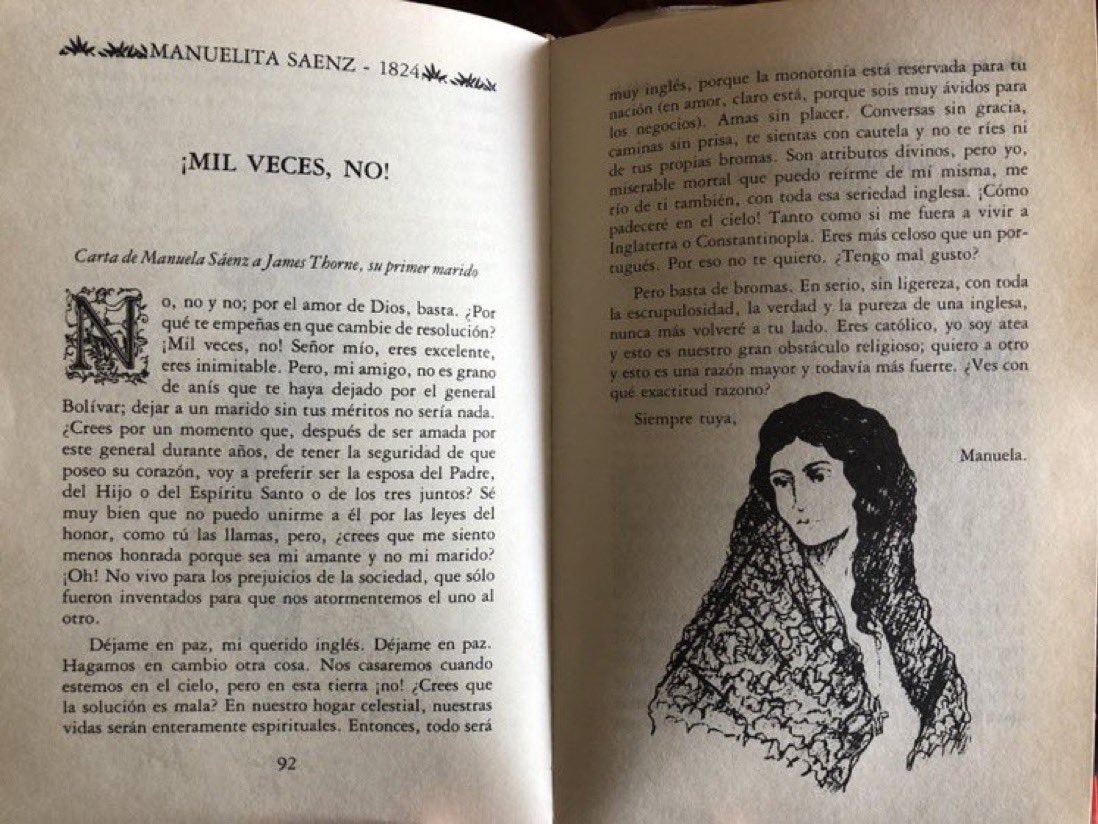 Manuelita Sáenz dejó a su primer marido por Simón Bolívar. Le mandó esta carta que dice mucho sobre quién era la mujer detrás de esta pluma.