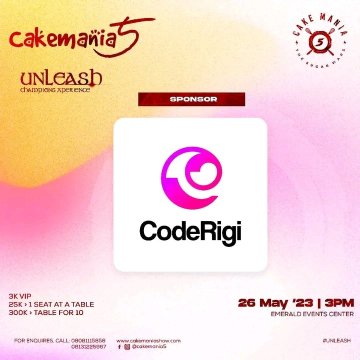 coderigi_'s tweet image. CakeMania 5 is Here!!!!

The biggest cake event is happening in the city of Uyo. 

Join us today at the much-anticipated event, sponsored by @CodeRigi, as we indulge in a world of delectable treats and culinary creativity.

#Cakemania5
#CodeRigixCakemania