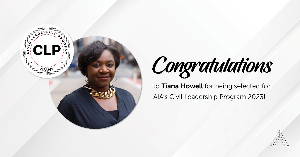 ArrayArch's tweet image. Congratulations to Tiana Howell for being selected to join AIANY&apos;s Civic Leadership Program! Learn more about the incoming class: bit.ly/3IHrRRI