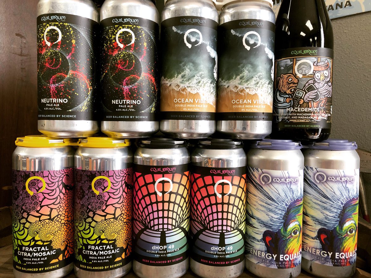 How about a @eqbrewery drop to get your weekend rolling 🍻 💥 #neutrino #paleale #citra #mosaic #fractal #neipa #oceanvibes #dhop49 #energyequals #doubleneipa @greatnotion #collab #macedemics #imperialstout #missoula #beerstore #bottleshop #montana #missouladrinks #beer