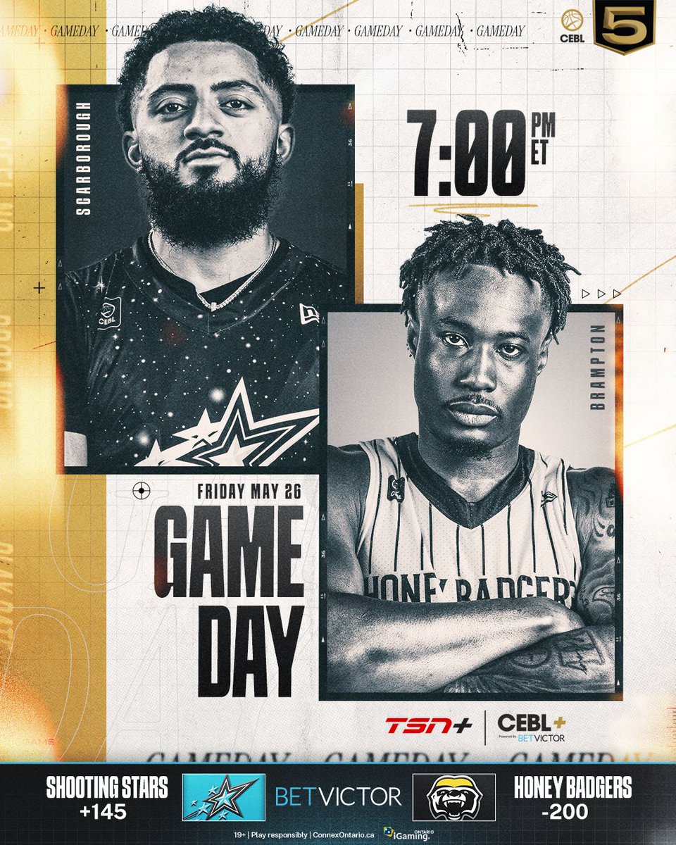 The 2022 Championship finals rematch 🏆👀 It will be a battle as the 2022 champion @HoneyBadgersCAN take on their rivals the @sss_cebl ⏰ 7:00pm ET 🏟️ @CaaCentre 📺 TSN+ and CEBL+ Powered by @BetVictorCanada #LetsBall
