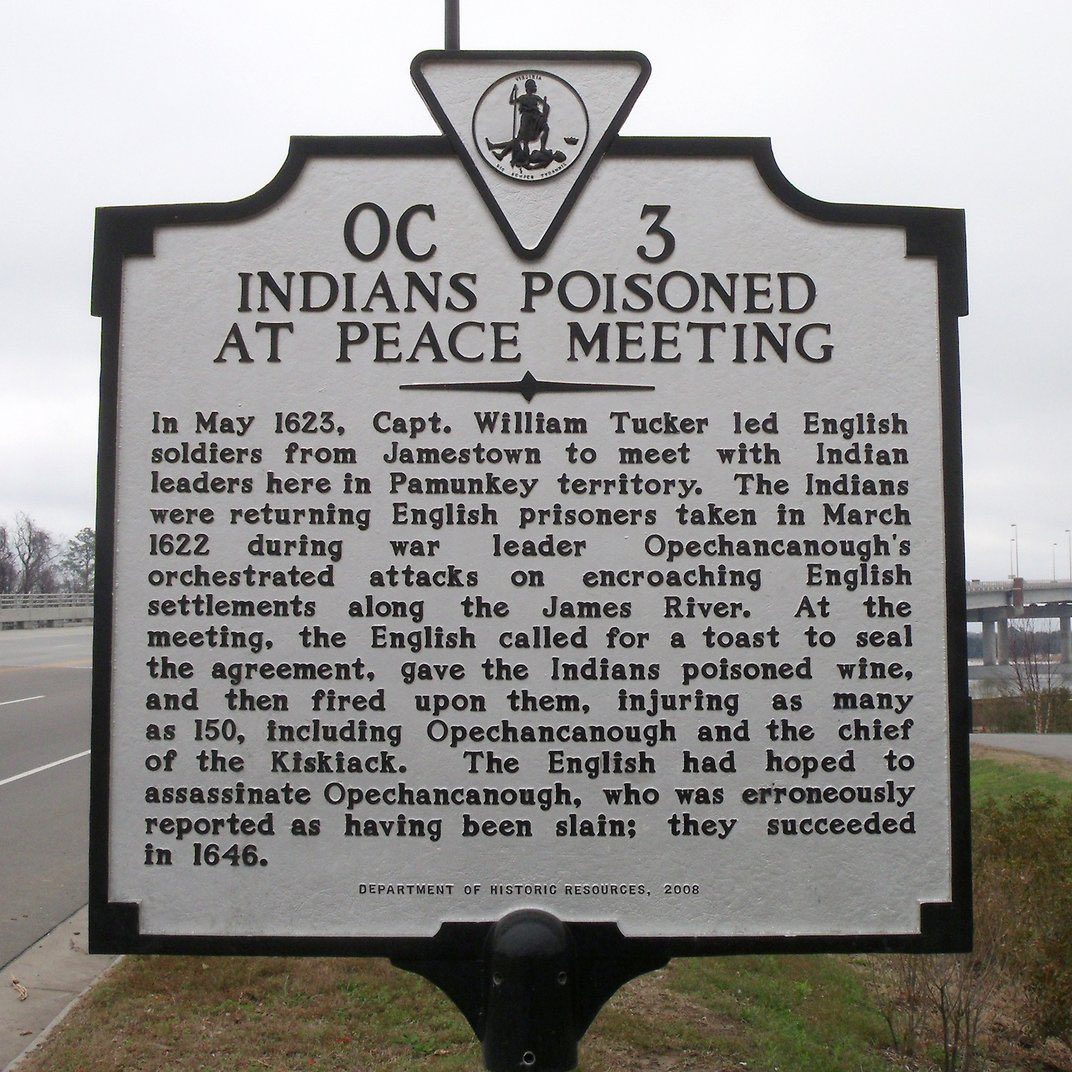 This Memorial Day weekend I honor the 200 Powhatan Natives who were given poisoned wine during peace negotiations back in May 1623. 

Again, you would’ve known this — had it been taught to you in school.