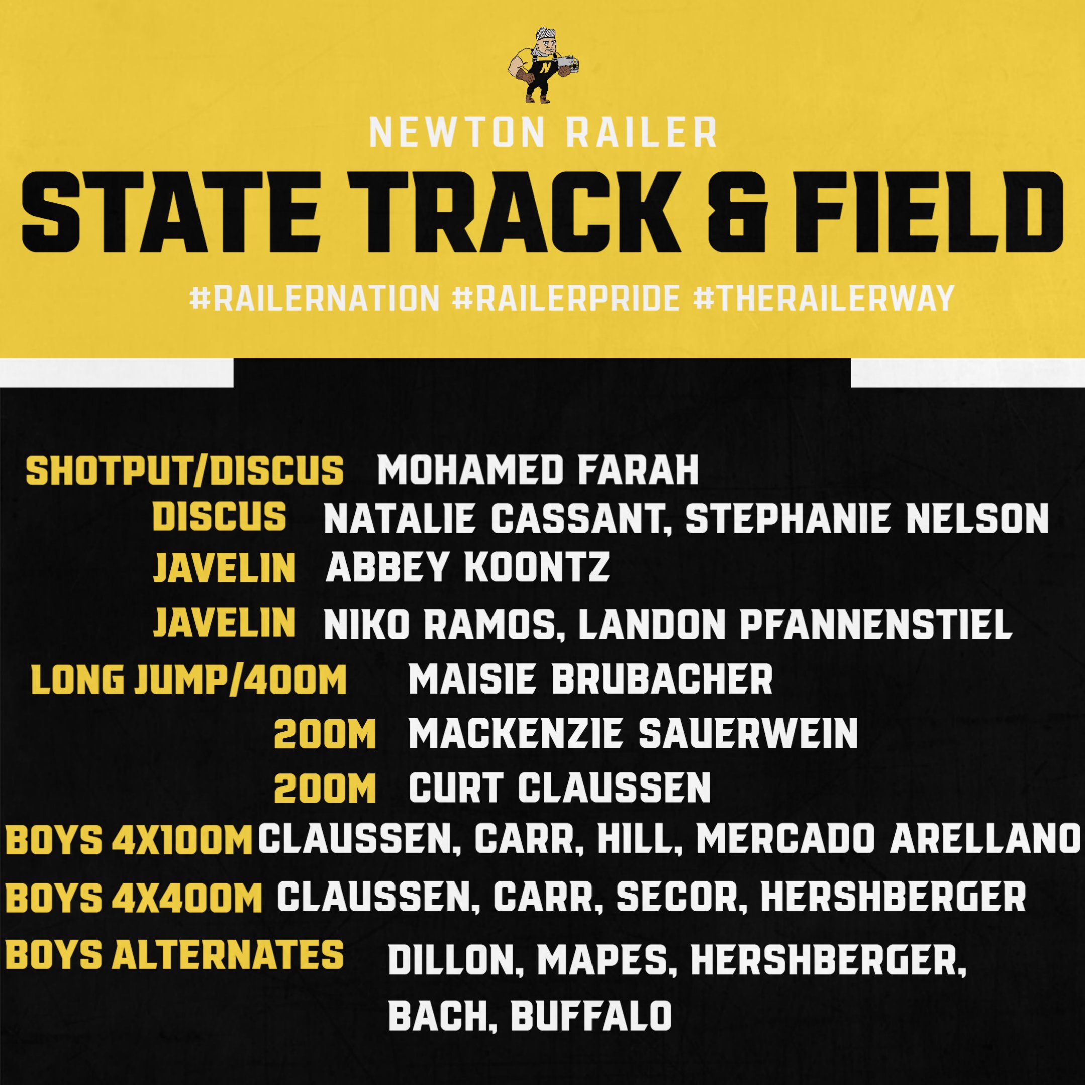 Newton Athletics (GoRailers) / Twitter