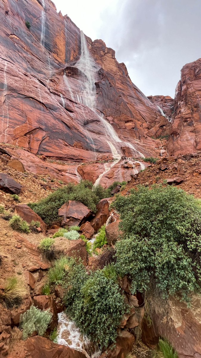 DesertRatSGU's tweet photo. Desert thunderstorms are amazing to say the least! #desertstorms #waterfalls #glencanyon https://t.co/xfBueDopy6