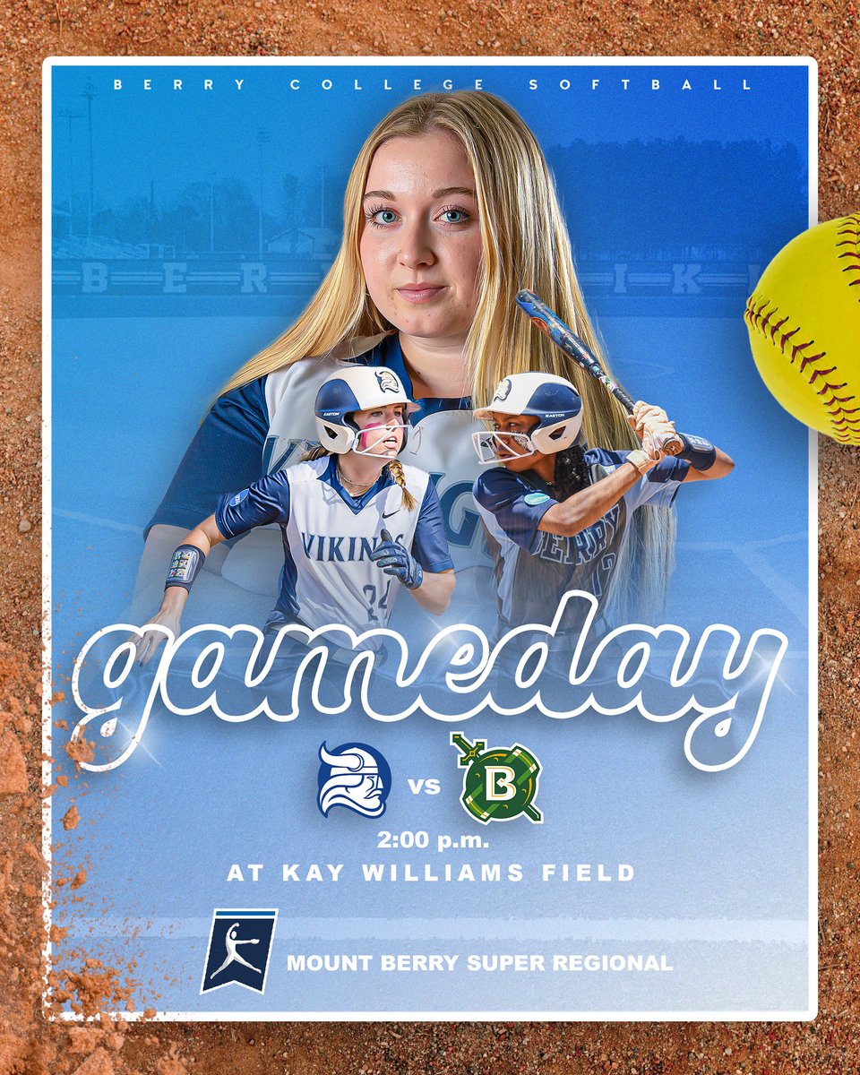 🥎 It's a SUPER day for some post season play! @BerrySoftball 
🆚 @belhavenblazers 
📍Kay Williams Field
📊berryvikings.com/sidearmstats/s…
📺berryvikings.com/watch/?Live=42…
#WeAllRow #D3SB #Team14