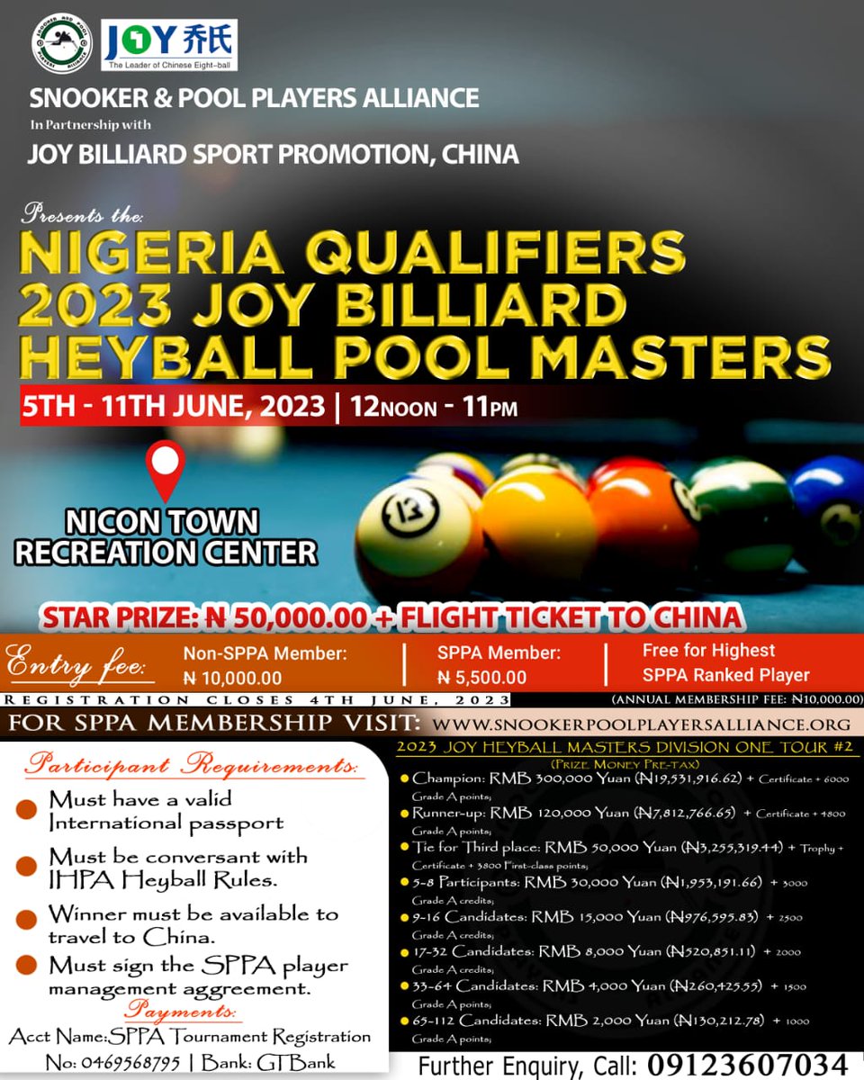 PCGSN's tweet photo. Nigerian qualifiers - 2023 Joy Billiard Heyball Pool Masters. https://t.co/Ygtbuq3NIi