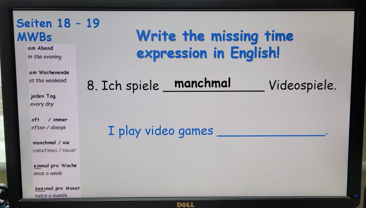 MFLSandbach's tweet photo. Year 7 began the topic of Free Time this week with lots of mini whiteboard activities to practise their new Sentence Builder https://t.co/eBReD3pHYw