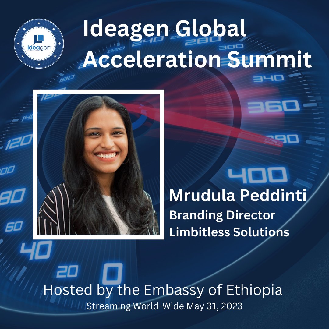 IdeagenGlobal's tweet photo. Ideagen's Global Acceleration Summit streams next Wednesday, May 31st! Hosted at the Embassy of Ethiopia. Hear from various cross-sector thought leaders such as Limbitless Solutions's Mrudula Peddinti! #Ideagen #AccelerationSummit https://t.co/FtXtu1xzQG https://t.co/YQuodCzBPh