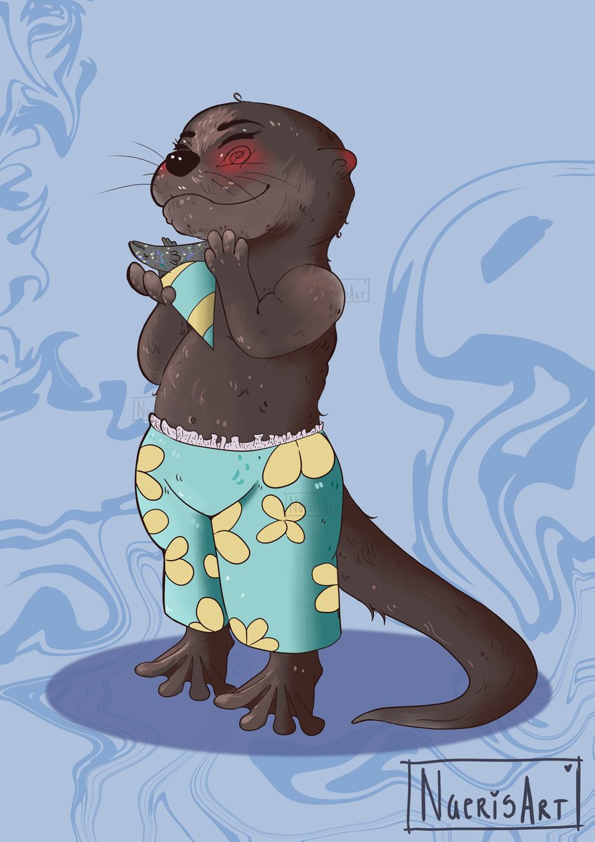 Just a cute otter having an ice cream ☀️🍦🐟

#illustration #digitalart