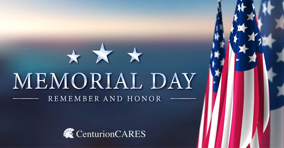 CenturionCares's tweet photo. @CenturionCares wishes you a happy and safe #MemorialDay2023! Please take a moment this weekend to Remember and Honor the heroes who made the ultimate sacrifice for our freedom. #MemorialDayWeekend #MemorialDay https://t.co/phjBibB9Qy
