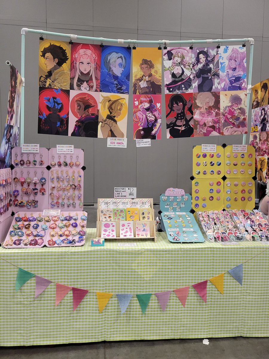 RadBrostache's tweet photo. All set up at Animazement at table F04!! Come by and say hi if you're around!! 

#Animazement #animazement2023 https://t.co/GGPTIm4Qo7