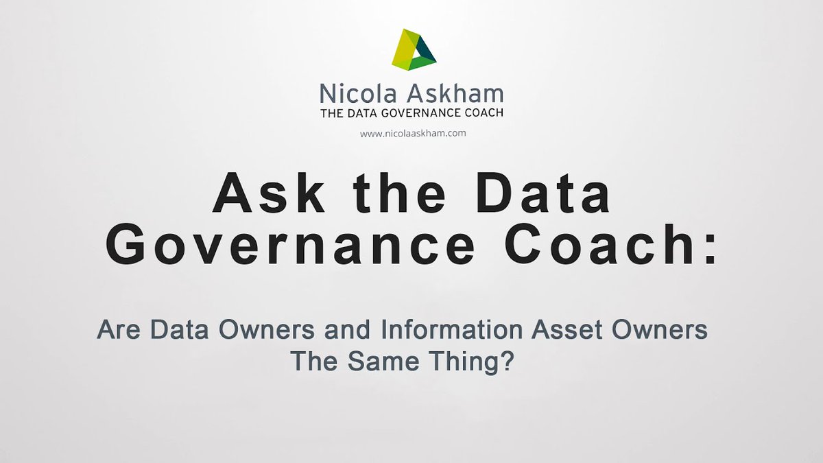 Nicola_Askham's tweet photo. NEW video! Are #DataOwners and Information Asset Owners the same thing? Watch here: https://t.co/MqsrO7TLK9 #tdgc https://t.co/fPLDkEgQ4g