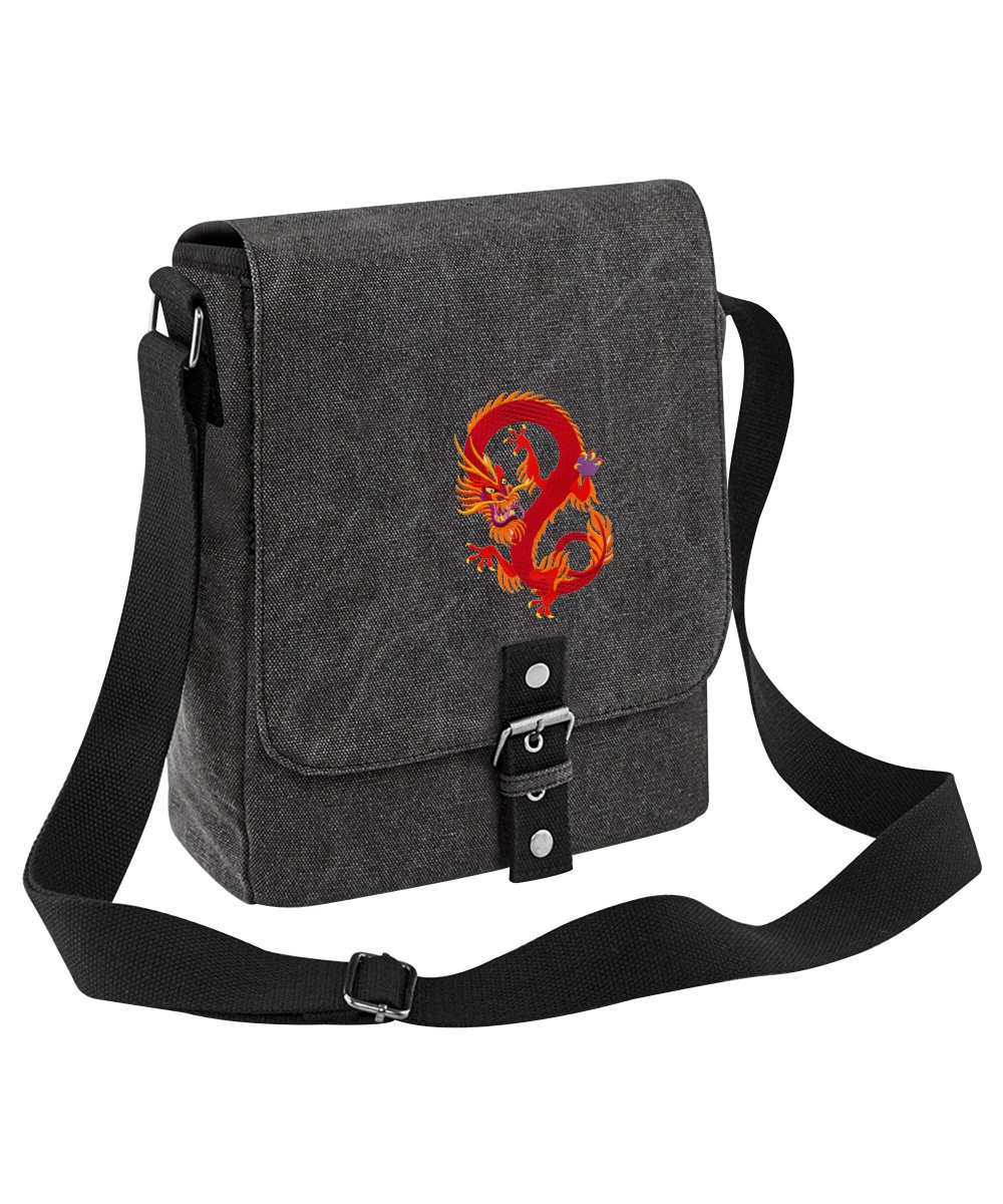 Sleek sellouts! 🤓. Order Korean Dragon Embroidered Canvas Tech Bag- available in Sahara Brown or Black at £33.00 from etsy.com/listing/952174… #CanvasBag #FieldBag