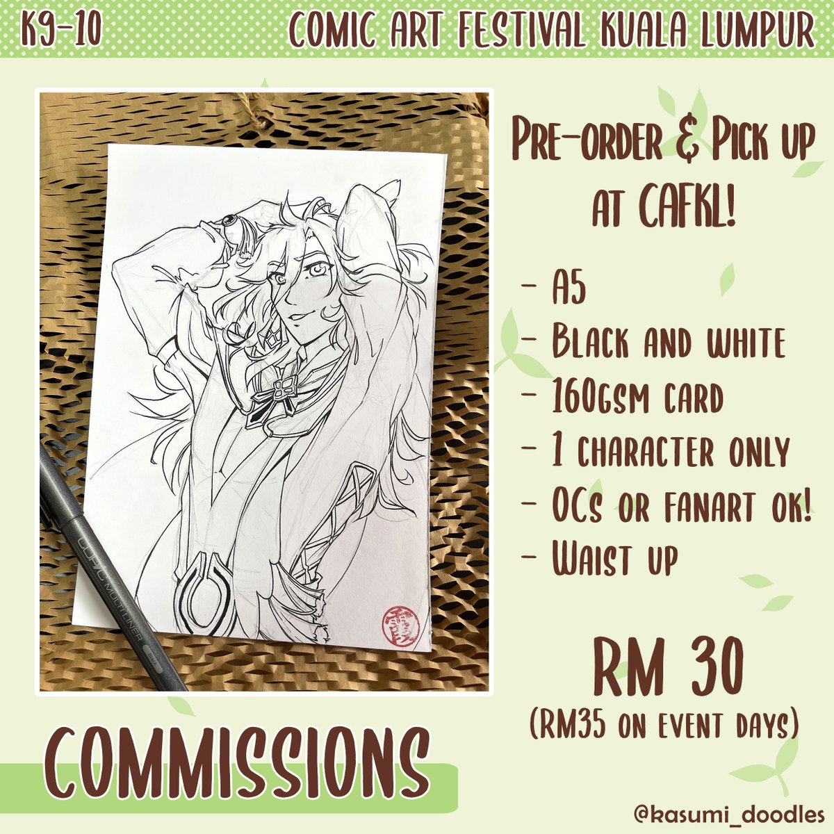 I forgot tags like a dumbass so reposting fknkdzsnbdfb

Boothing at CAFKL next weekend, 3-4 June 2023, in Starling Mall!

I'll be with my friends as Re:Leaf at table K9-10, come have a look at our stuff and say hi!
#cafkl #cafkl7 #cafkl2023 #comicfiesta