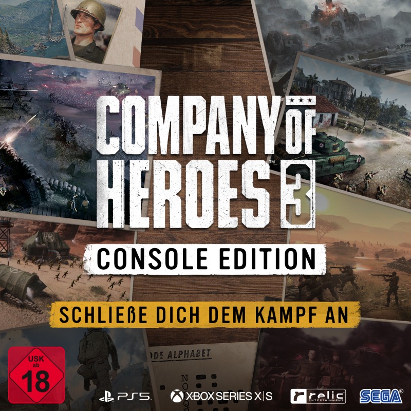 CompanyOfHeroes's tweet photo. Genieße den perfekten Mix aus Action, Taktik und Strategie auf der Konsole! Zwei Kampagnen, epischer Mehrspieler und spannende Geschichten in aufregenden Schauplätzen kombiniert mit neuen Funktionen wie der taktischen Pause. Stürze dich ins Gefecht!