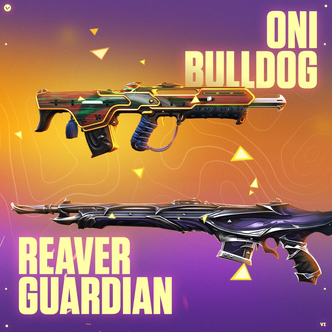 A New Giveback Bundle is Coming. Vote on VALORANT’s Official Account. 

Here are the weapons: