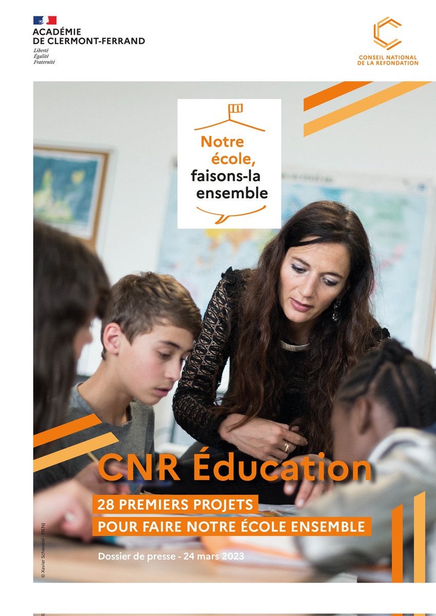 Mercredi, j'ai remis à 42 écoles et établissements de <a href="/acclermont/">Académie de Clermont-Ferrand</a> les labels  «Notre école, faisons-la ensemble», pour les projets lauréats du #CNR éducation. 
👉 Ces projets sont financés dès cette année par le fonds d’innovation pédagogique (FIP).
ac-clermont.fr/des-initiative…