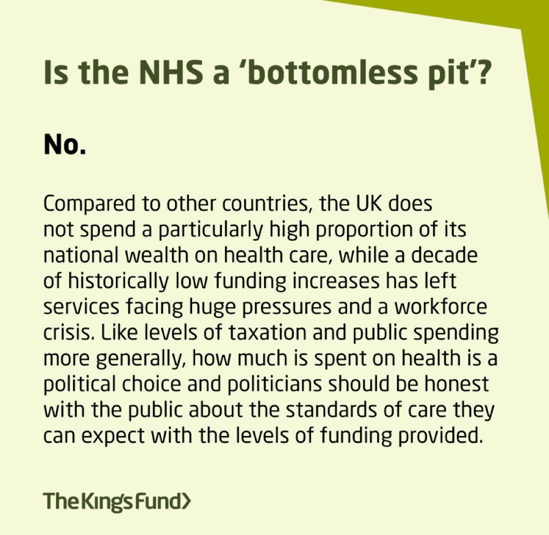 Is the NHS a bottomless pit?

No.

A decade of historically low funding increases has left services facing huge pressures and a workforce crisis

Please RT if you agree.