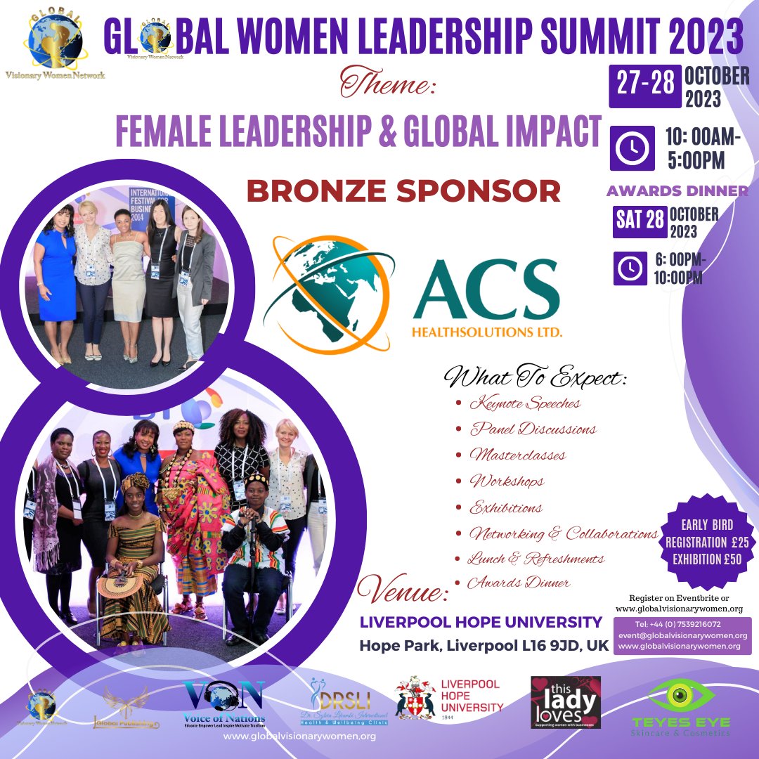 GlobalVisionWN's tweet image. MEET OUR BRONZE SPONSOR FOR THE GLOBAL WOMEN LEADERSHIP SUMMIT 2023, ACS HEALTHSOLUTIONS LTD &amp;amp; JOIN US! - mailchi.mp/0245c98740f2/m…