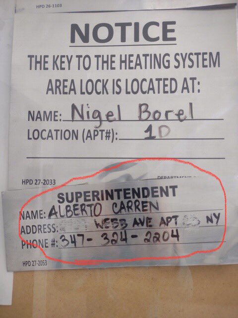 17993rd's tweet photo. 1/2 So, according to @NYCHousing Inspector Rodriguez, as long as our #Slumlord Slavik lists some guy’s name -despite the fact the guy listed routinely refuses to come down from Jerome Ave to provide access to City Inspectors (as documented in DOB Records, Con Ed or do anything https://t.co/xTjQyU79HO