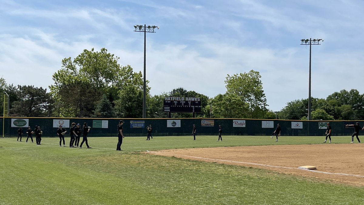 This is a personal first for sure - <a href="/hawksbaseball1/">HermantownBaseball</a> warming up for a 12:00pm start vs Fairfax HS! Being a coach for this team is an honor and a privilege I do not take lightly! Go Hawks!