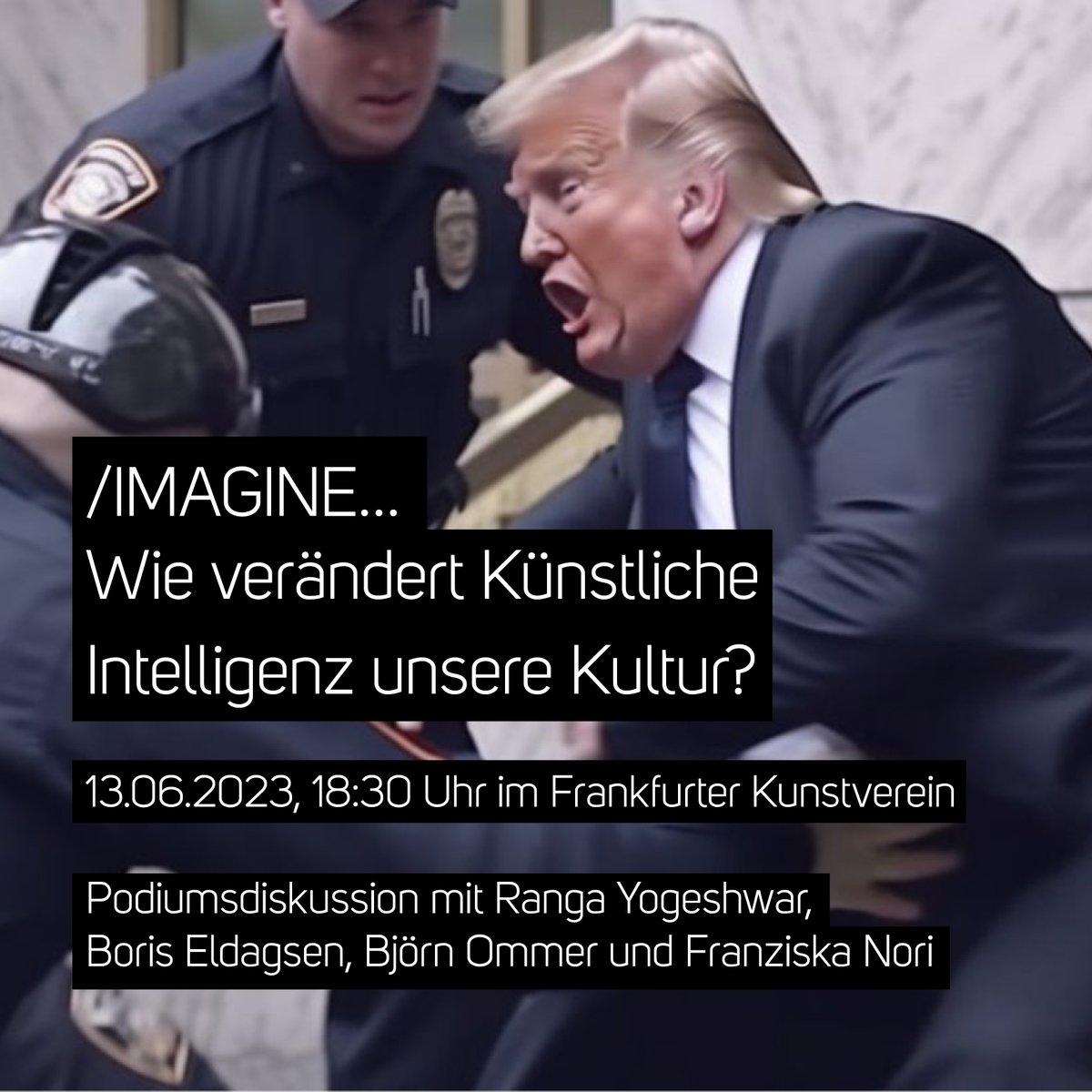Frankfurter Kunstverein (@frankfurterkv) on Twitter photo Highlight des Monats im Frankfurter Kunstverein am 13.05., um 18:30 Uhr: <a href="/RangaYogeshwar/">ranga yogeshwar</a>, @spamthemusical, Björn Ommer und Franziska Nori diskutieren über #KünstlicheIntelligenz und ihre Auswirkungen auf unsere Kultur.
Anmeldungen via post@fkv.de
fkv.de/veranstaltung/… Highlight des Monats im Frankfurter Kunstverein am 13.05., um 18:30 Uhr: <a href="/RangaYogeshwar/">ranga yogeshwar</a>, @spamthemusical, Björn Ommer und Franziska Nori diskutieren über #KünstlicheIntelligenz und ihre Auswirkungen auf unsere Kultur.
Anmeldungen via post@fkv.de
fkv.de/veranstaltung/…