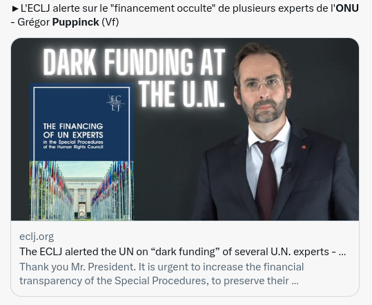boadiceenne3's tweet photo. Après les "juges corrompus à la CEDH", vous prenez bien un peu "d'argent occulte à l'ONU"? 
#Puppinck #ECLJ https://t.co/oWaepaetyv