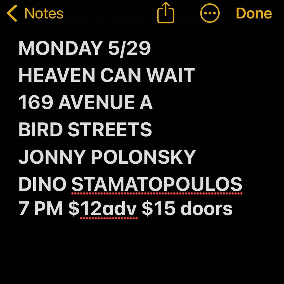 The Bird Streets players are sounding real pretty (see next) and we’re ready to play for you this Monday at Heaven Can Wait in NYC w/ @jonnypolonsky and Dino Stamatopoulos ⭐️🔥 7pm doors, 7:30 show, we hit around 9. Tickets available online or at the door. We’re easy like that.