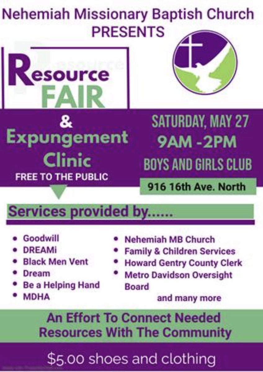 CCCDavidsonCo's tweet photo. Expungement Clinic weekend is in full effect! Join us today at the 2023 Strong Families Day at Napier Place starting at 1pm. We have another opportunity Saturday May 27th at the Boys and Girls Club! We will be with our friends from Nehemiah Missionary Baptist Church from 9am-2pm. https://t.co/ypbmVreF0e