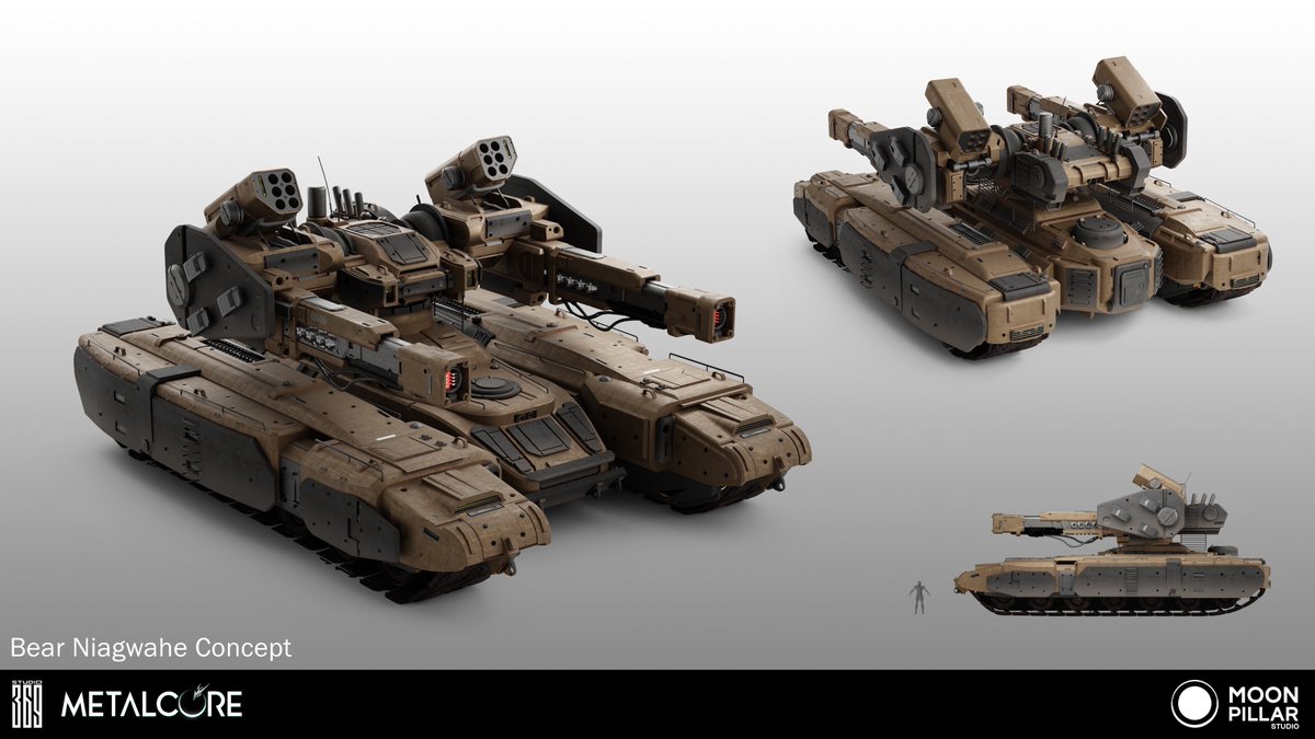 The Bear, an armored fighting vehicle designed for <a href="/playmetalcore/">METALCORE | Let's #PlayMetalCore!</a> by our Concept Artist Creditian Istani 
<a href="/mobiusu14/">Mobius @COMIFURO XX N-14A</a> 

Art Direction - Ricky Ho <a href="/RickyHoConcepts/">Ricky Ho</a> 

#conceptart #fps #fpsgame #vehicledesign #scifiart #hardsurface