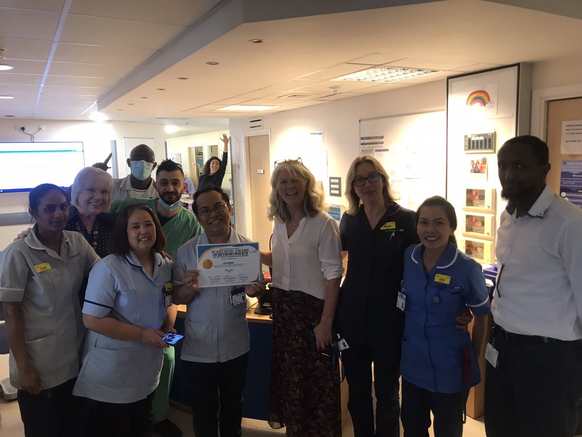 Jaaany1911's tweet photo. Congratulations Juniper Ward! Winners of the Scantastic award! Excellent patient scanning for May!! @barnet_ptexp @RoyalFreeNHS @YvonneGoddard5 @bevthomas66 #scantastic #PatientCare #patientsafety https://t.co/z2EdvHd75N