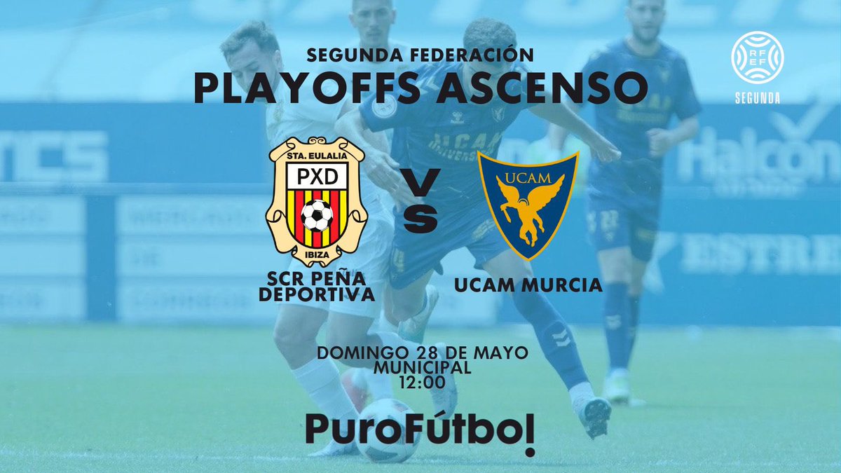 🆙 𝗣𝗹𝗮𝘆𝗼𝗳𝗳𝘀 𝗔𝘀𝗰𝗲𝗻𝘀𝗼 |

@Penyadeportiva vs @UCAMMurciaCF 
 12:00🕠  / 28-5-23 📅 

#PuroFútbol 
#SegundaFederación 
#PrimeraFederación