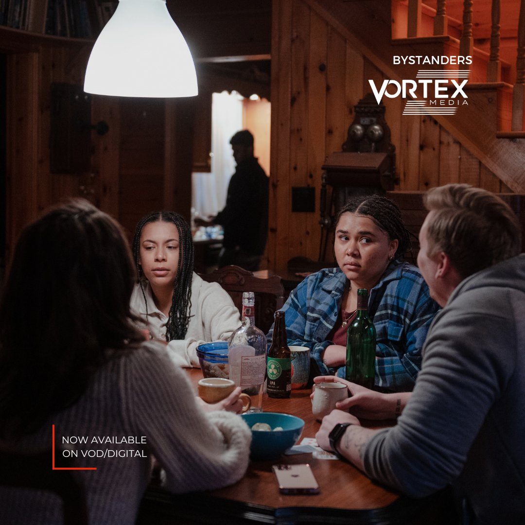 After a cross-Canada tour of theatrical screenings, <a href="/Koumbie/">Koumbie</a>'s BYSTANDERS from <a href="/vortexmediainc/">Vortex Media</a> is coming to a digital platform near you.

Watch how childhood friends on a weekend getaway deal with the elephant in the room: their friend Justin. Available now on VOD/Digital.