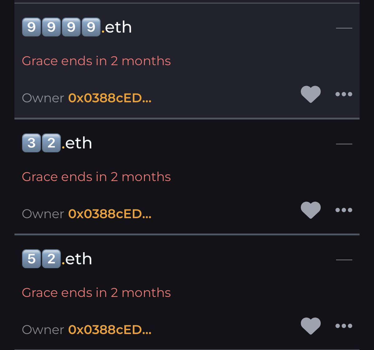 If someone knows the owner of this account, you might wanna tip ‘em on renewing some domains 😐 
Used 10 eth 9 months ago, and prob forgot that they need to renew…