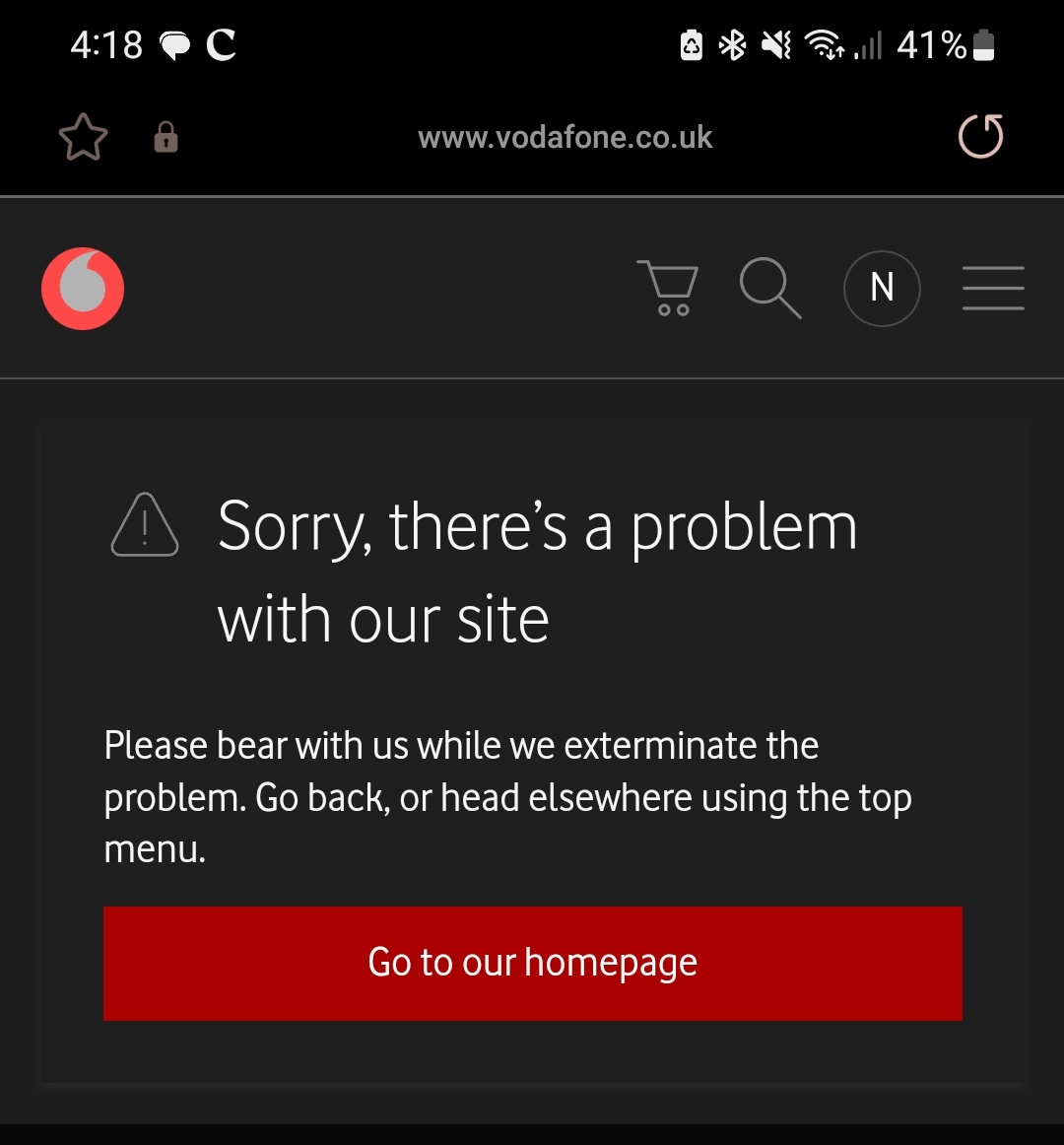 naomi_jaynee's tweet photo. @VodafoneUK I try to access part of your site to look at pricing for a phone upgrade and this keeps popping up. https://t.co/NcgWoMqy55