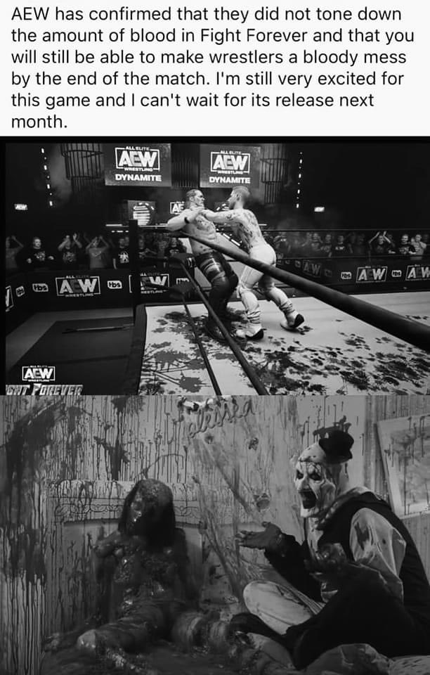 the_aging_gamer's tweet image. For real though. I’m all for blood in wrestling games, but this is Mortal Kombat styles of ridiculousness. 😂
#AEW #AEWFightForever