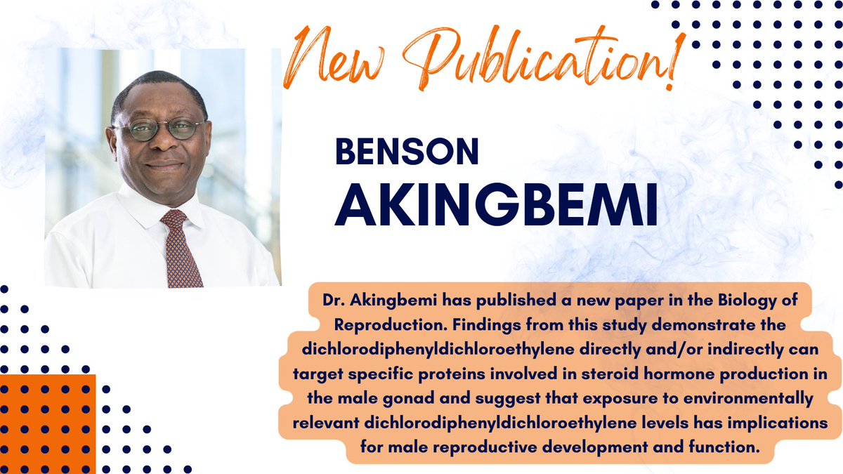 🚨New Publication Alert!  Congrats Dr. Akingbemi!!
#scicomm #reproduction <a href="/AuburnVetMed/">Auburn University College of Veterinary Medicine</a> <a href="/AuburnU/">Auburn University</a>