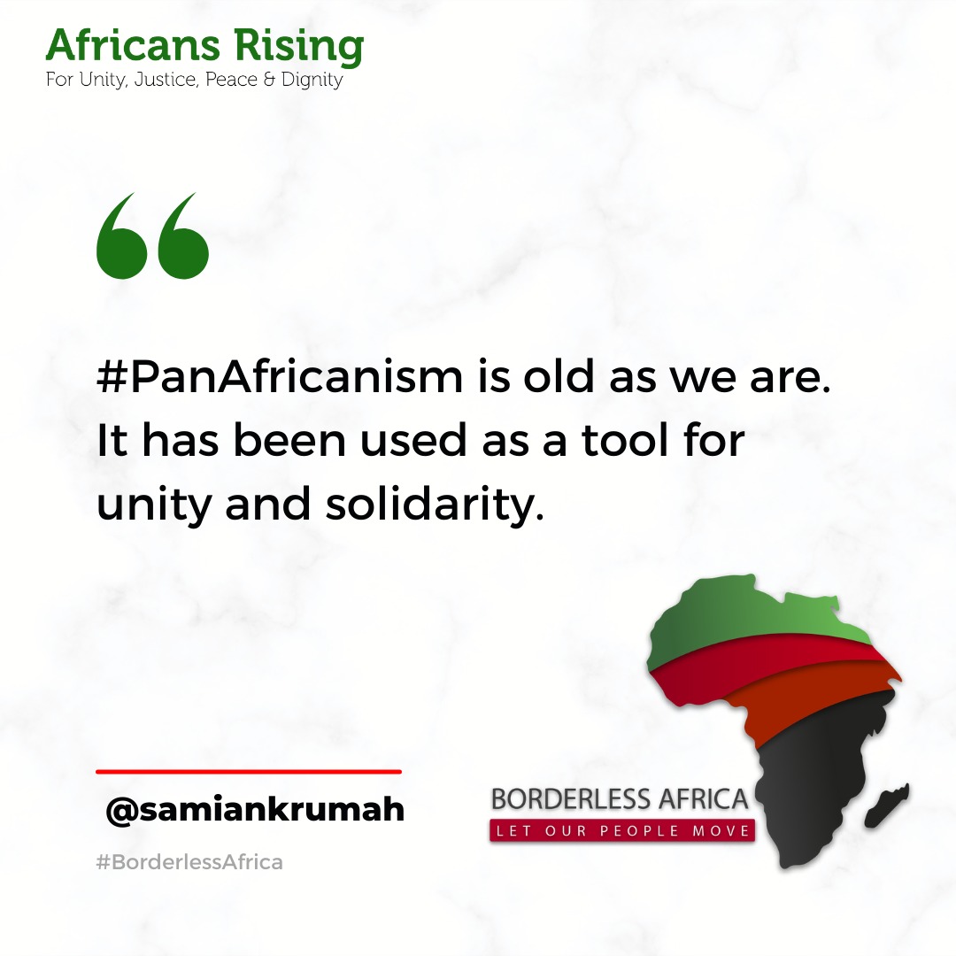 Pan-africanism has been used as a tool for unity and solidarity as it has been the blueprint used by our forefathers and we also need to enact the same in order to push for one African continent.
#AfricansRising
#BorderlessAfrica
#LetOurPeopleMove